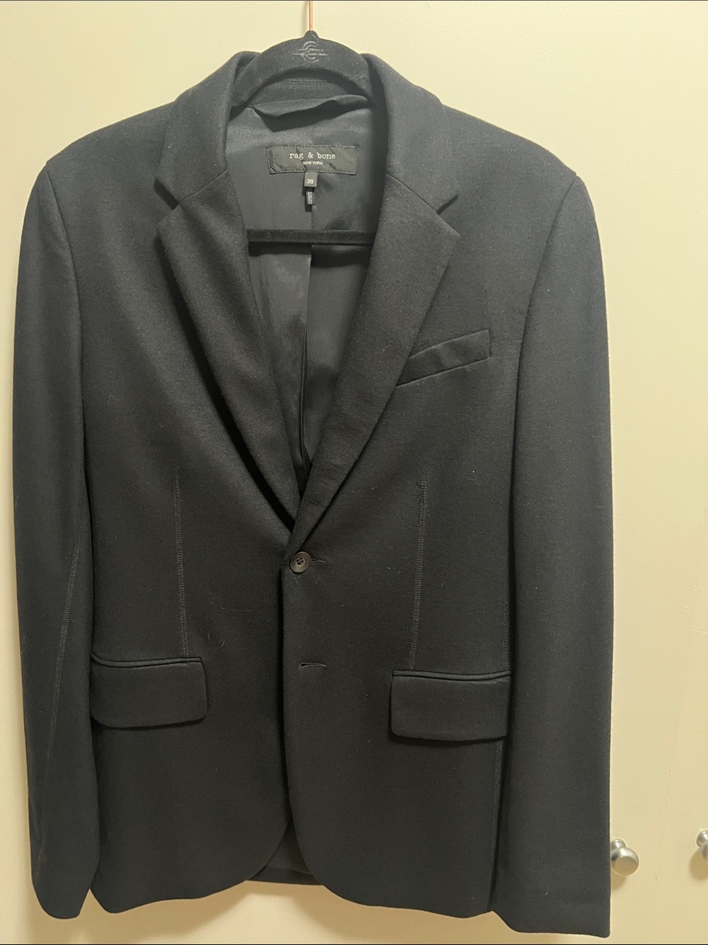 rag & bone Men’s Black Single-Breasted Wool Blazer